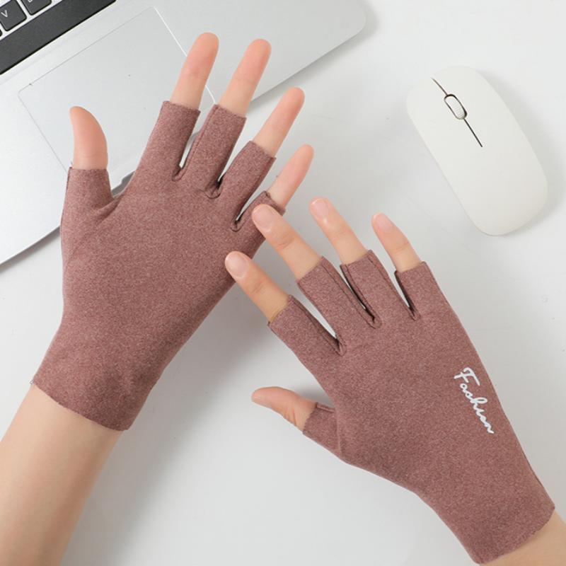 

Осінні та Зимові Рукавички для Жінок Парні Безпалі Для Вулиці Велосипедні Студентські Для Друкування Німецький Оксамит Теплі Рукавички з Відкритими Пальцями