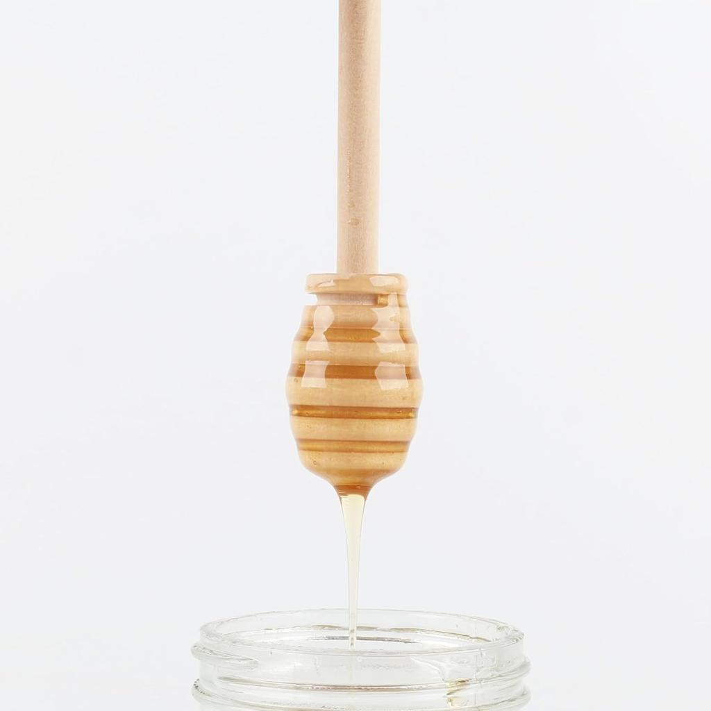 Wooden Honey Mixing Stirrer, 4Pcs 6.3 Inch Honey Dipper Sticks Honey Spoon