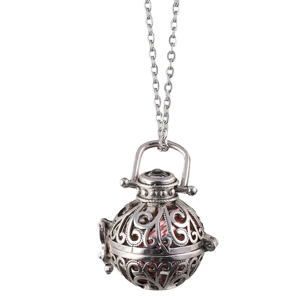 Keepsake Cremation Jewelry-Vintage Hollow Flower Urn Necklace for Ashes, Forever In My Heart Memorial Locket Pendant Jar