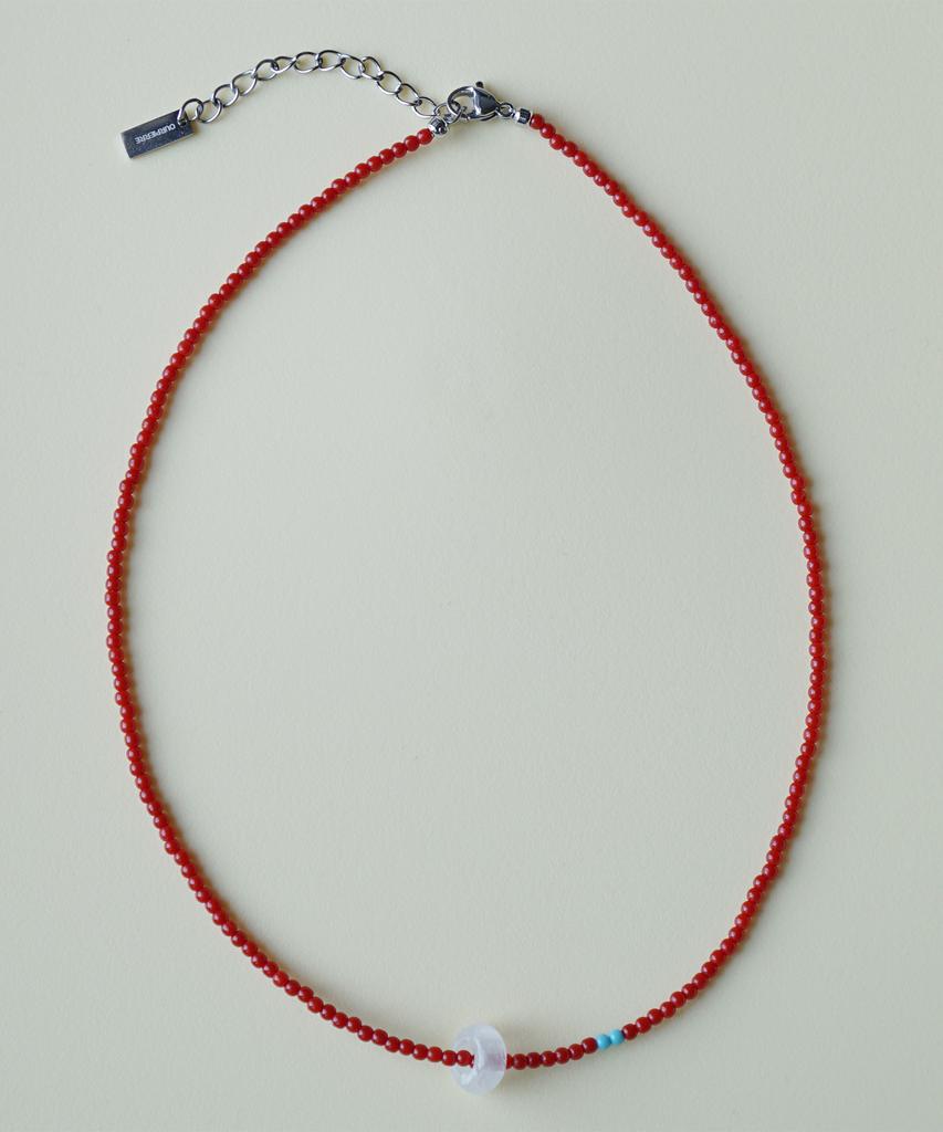 Ourpierre Red Bead Donut Necklace