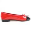 Chanel Ballet Shoes COCO Mark Two-tone Flats Red Black Patent Leather 36 G02819 Used