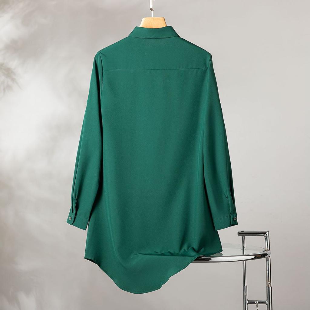 Leisure Shirt Women Button Down Long Sleeve Blouse Tops Spring Fall Solid Ladies Slim Long Basic Shirts