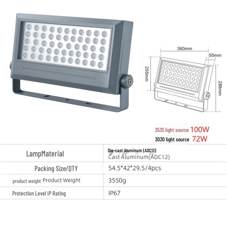IP65 Waterproof LED Square Floodlight for Outdoor Courtyard, Lawn, Villa, or Engineering