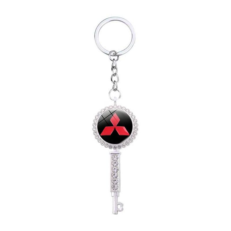 Fashion Car Logo Keychain for Mitsubishi Colt Ralliart ASX Aerobus Lancer Cordia Pajero Outlander EVO9 Key Rings Accessories