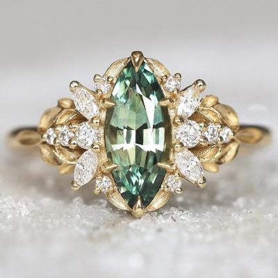 Luxury Versatile Simple Small Fragrant Gem Ring Inlaid with Zircon Ring 25 Years of Accessories
