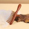 1Pc Natural Wooden Comb Meridian Massage Anti-Static No-Snags Wide Tooth Comb For Women Girl Straight Curly Hair