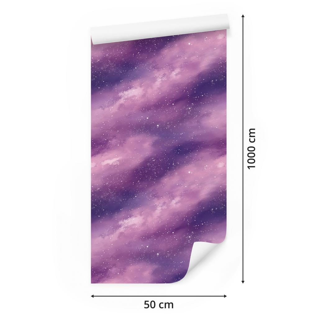 Watercolor Galaxy Wallpaper Violet and Purple for Living Room and Bedroom 50x1000