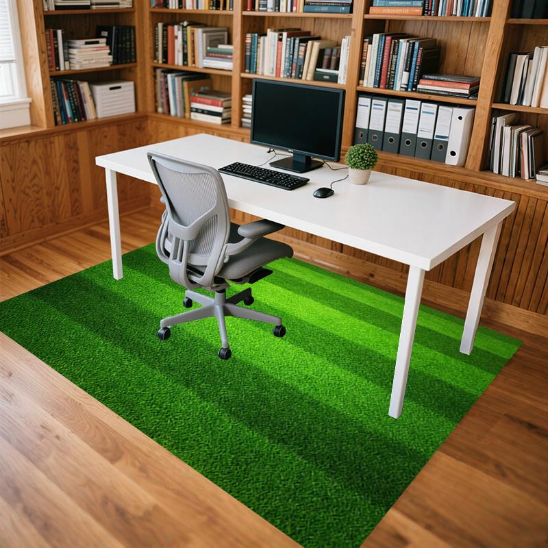 grass field Crystal Velvet Office chair mat Area Rug - Non-Slip, Floor Mat, Office Desk Chair Rugs,Christmas Gift-1106184