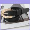Women Men Pu Leather Belt With Gold Pin Buckle For Casual Fashion Waist Accessories