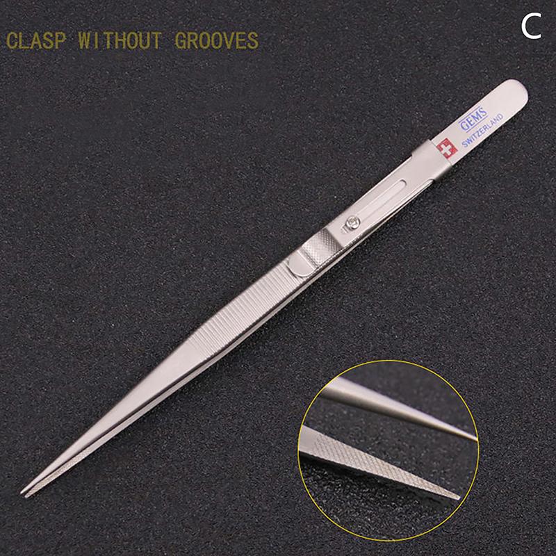 Jewelry Making Tool Tweezers Concave Groove Diamond Stainless Steel Adjustable Craft Tools For Jeweler