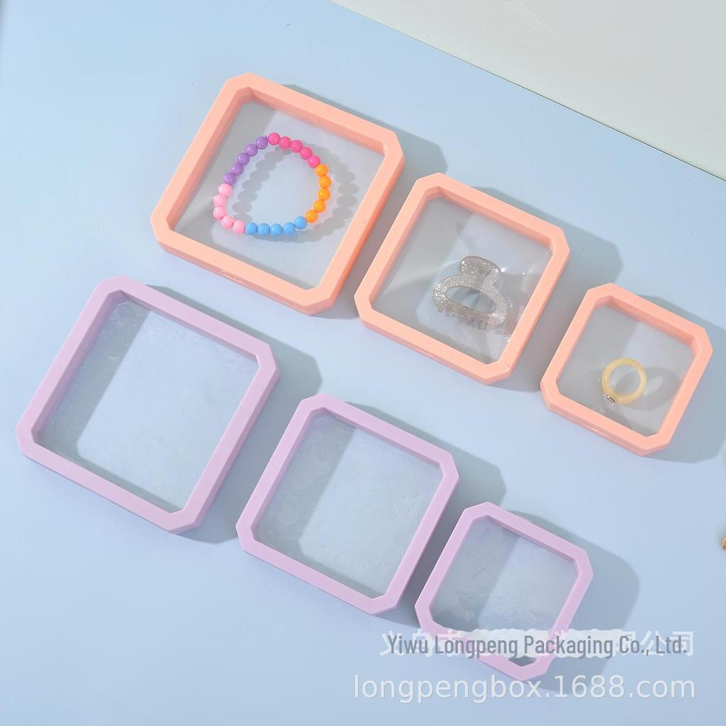 Premium Octagonal Transparent PE Jewelry Display & Storage Box for Bracelets & Necklaces