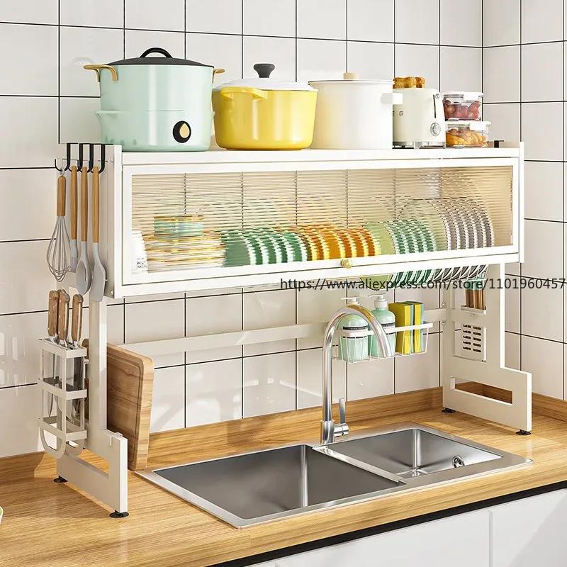Over The Sink Dish Drying Rack Multi Organizer Cabinet Sink Rack Kitchen Storage Cabinet Kitchen Stainless Steel Drainage Rack