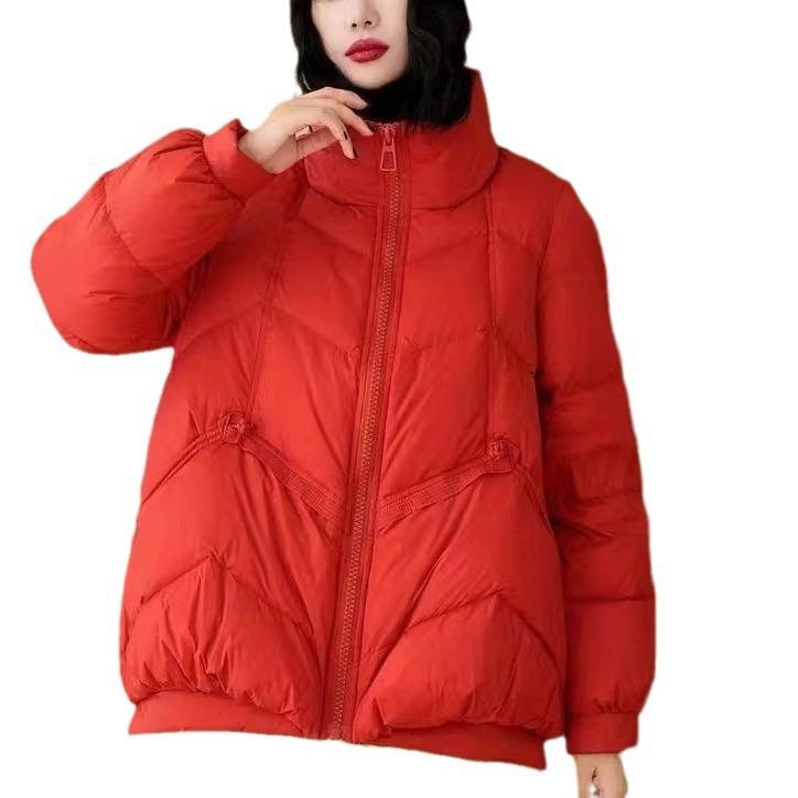 Winter New Thickened Loose and Thin Stand-up Collar Short White Duck Down Jacket Warm Foreign Jacket