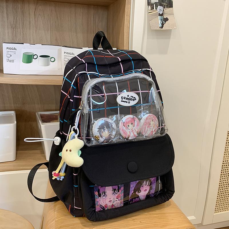 A New Large Capacity Japanese Style Printed Backpack for Girls  Junior High School and Senior High School Students  and A Backpack for Girls