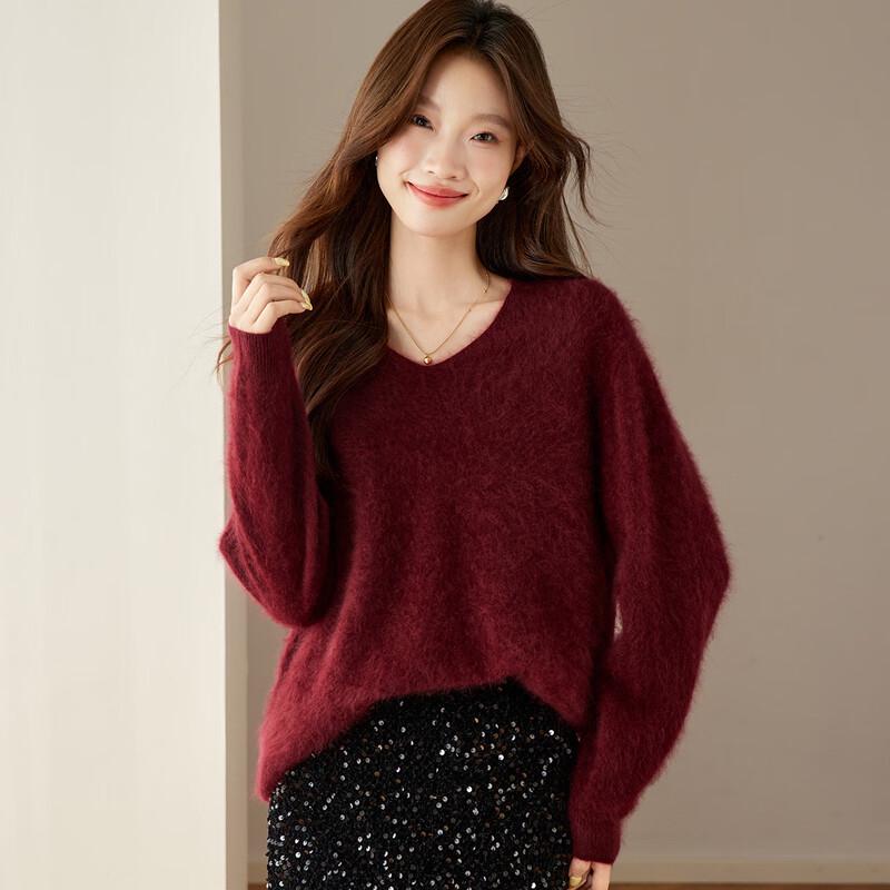 

Women s Cashmere Blend V-Neck Knit Sweater