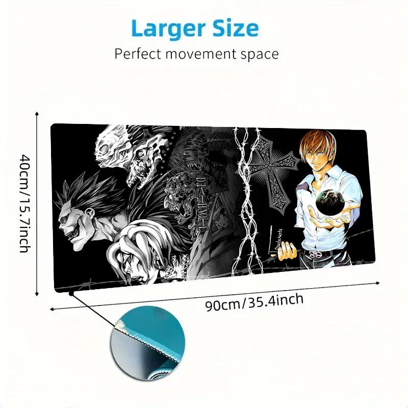 Death Note Anime Farbe Mauspad Großes Gaming Tischkissen Rutschfest Laptop Tablet Großes Mauspade XXL Matte Mini PC Spielmatte Mit Verriegelter Kante