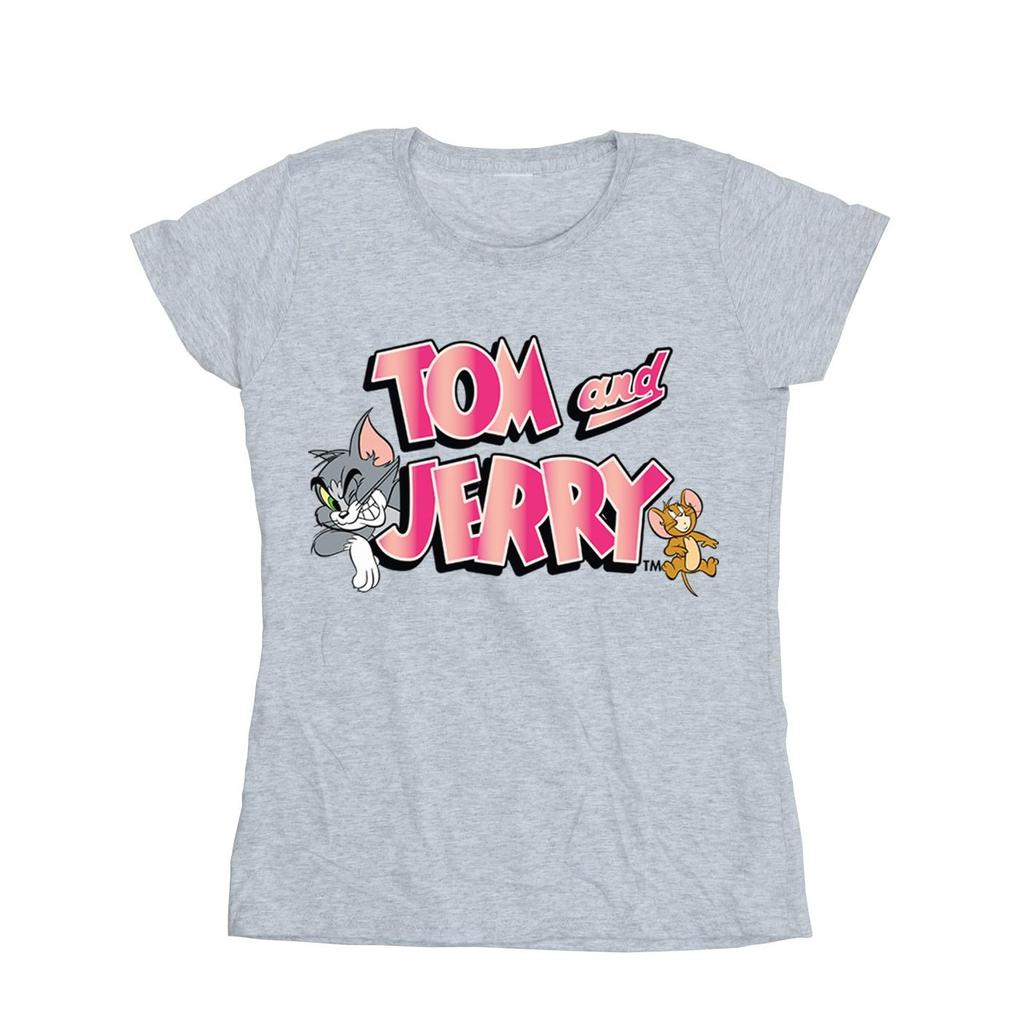 Tom And Jerry Womens/Ladies Gradient Logo Cotton T-Shirt