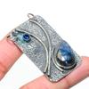 Natural Labradorite, Iolite 925 Sterling Silver Jewelry Pendant 2.29" AP-14485