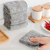 Bamboo Charcoal Dish Cloth: Thick, Oil-Free, Lint-Free, Water-Absorbent Kitchen Towel & Scouring Pad.