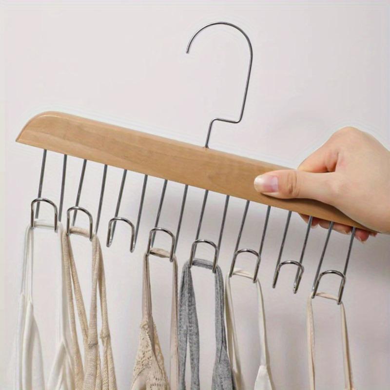 

1 шт., многофункциональная деревянная вешалка для нижнего белья с 8 крючками, крючок для жилета, сушилка для одежды из массива дерева в общежитии 1pc