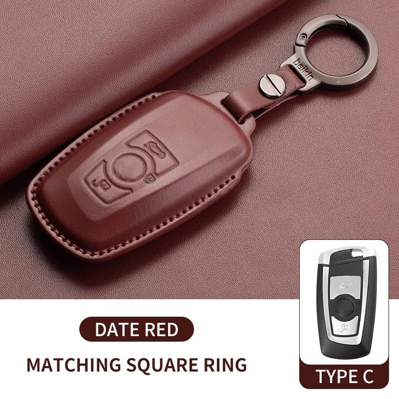 Leather Car Key Case Cover For BMW 3 4 5 6 Series X1 X2 X3 X4 X5 F10 F20 M3 M4 E34 E36 525 320i 2025 Key Shell Car Accessories