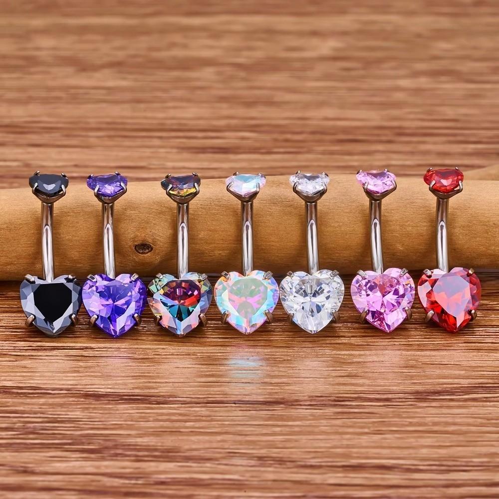 Internal Thread Belly Button Rings Heart Body Jewelry Sexy Belly Piercing Gift