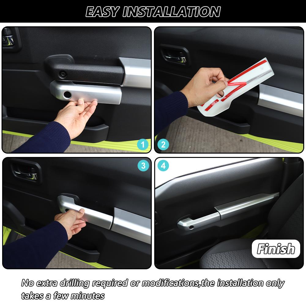 Autotür Innere Armlehne Griffe Dekoration Abdeckung Panel für Suzuki Jimny 2019 UP Innen Zubehör ABS Carbon Faser Rot Silber