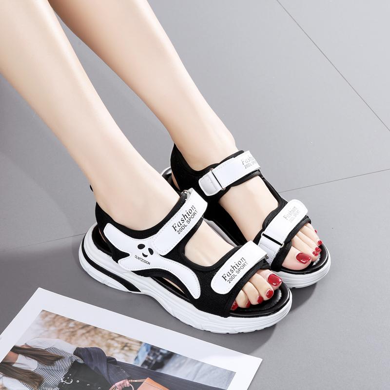 Sandales d'été pour femmes, grandes, mode, velcro, plein air, loisirs, sport, plage, pantoufles