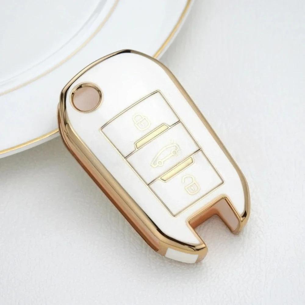 TPU Auto Schlüsselhülle Fernbedienungsabdeckung Für Peugeot 208 308 T9 508 2008 Für Citroen C4 Für Opel Corsa Crossland X Auto Zubehör