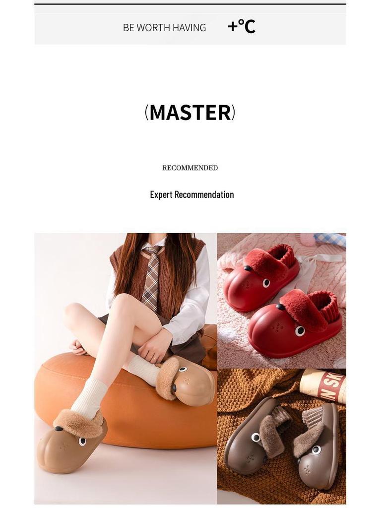 Cozy Winter Dog Slippers: Detachable, Versatile, Warm Cotton with EVA Sole - Cute & Dirt-Resistant for Outdoor Use