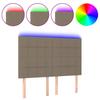 Vidaxl Bed Headboard with LED, Taupe, 144X5X118/128 Cm, Fabric