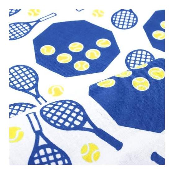 Somen Anbo Tenugui "Tennis Blue" - Hand-dyed 100% Cotton, Tokuoka Fabric, Made in Japan (35cm x 100cm)