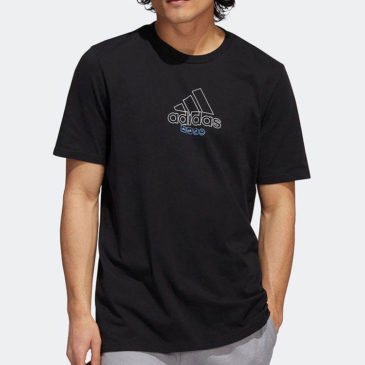adidas T Shirts Men's Black Crew Neck Moderate Straight Fit IB9424