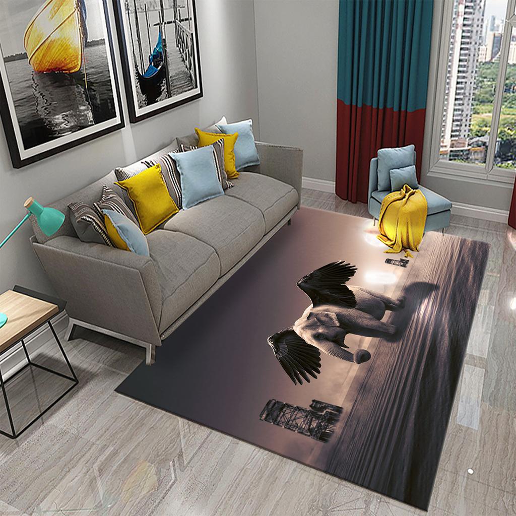 Family Bedroom Living Room Floor Mat Bathroom Kitchen Non-slip Rug Dream Elephant Rug Magic Animal Rug