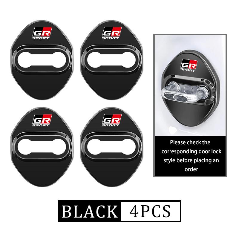 OKBY5 For Toyota 4PCS Car Door Lock Cover Stainless Steel Protection Accessories Camry Highlander C-HR Hilux Vios Rav4 Prius Yaris TRD