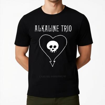 Men's Alkaline Trio Heartskull Graphic Cotton T-Shirt Official Kings Gym Tee Streetwear Casual Summer S-2XL