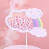 Girl  Birthday Cake Decoration Set Second Birthday Cake Topper with Rainbow Clouds Stars Cake Picks Two Year Old