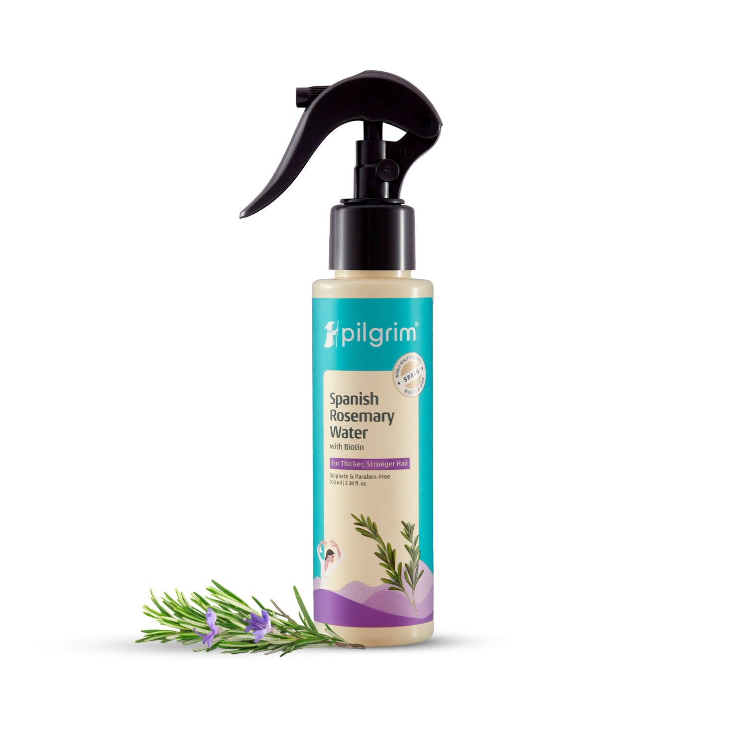 

Pilgrim Spanish Rosemary Water Spray With Biotin For Hair Strength And Fuller Look 100 ml For Women And Men Daily Use