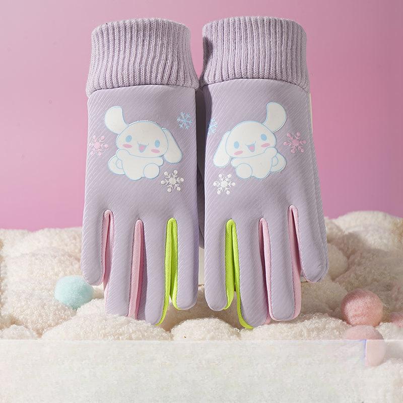 

Детские перчатки для мужчин и женщин Зимой Плюс Бархат Для улицы Лыжи Велоспорт для удовольствия Пять пальцев Нескользящие Водонепроницаемые Милые Теплые Перчатки S