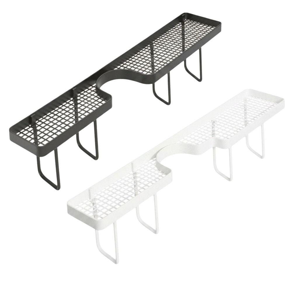 No-Drill Faucet Sink Shelf Large Capacity Faucet Drain Organizer  Mirror Front