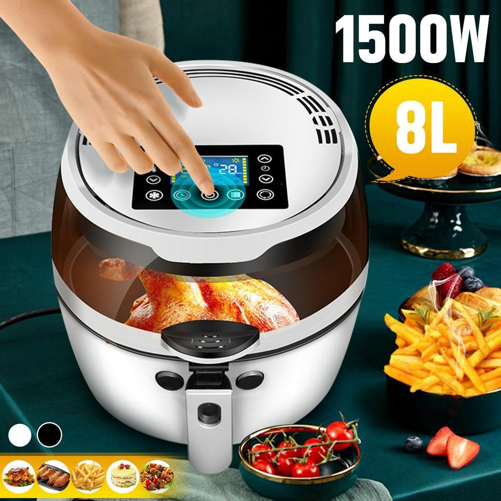 8L 1500W Health Fryer Cooker Smart Touch LCD Airfryer Pizza Oil Free Air Fryer Multi Function Smart Fryer for French Fries