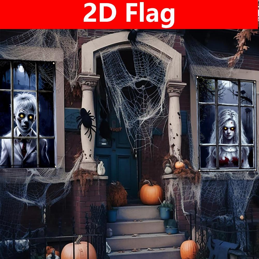 2D Flat 2 Halloween Spooky Decor 80cm * 120cm/31.5in * 47.3in Halloween Party Home Entrance Decor For Indoor 2D Flat