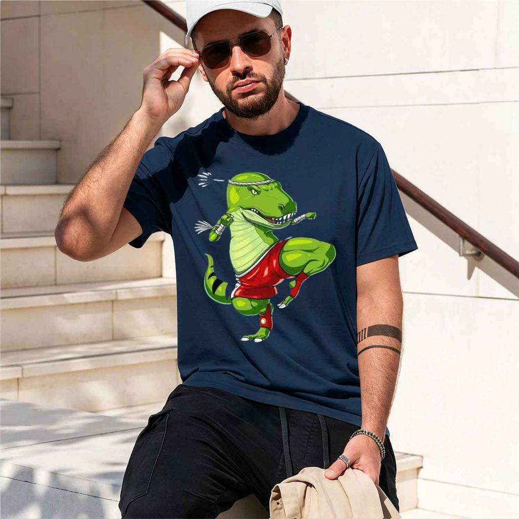 Trex Muay Thai Fighter Tshirt Dinosaur Thai Boxing Tee Graph T Shirts Funny Unisex And Unisex Clothing Vintage Shirts 2026 New Mo