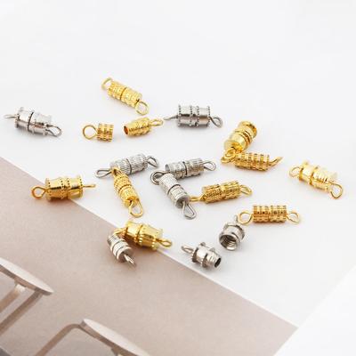 10 Stück Zylinderverschlüsse, Schnallen, geschlossene Perlenendverschlüsse, Schraubverschlüsse für DIY-Armbänder, Halsketten, Verbinder, Schmuckherstellung