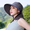 Women Sun Hat Bucket Hat with Large Shawl for Travel Hiking Shopping