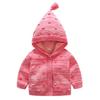 2025 Autumn Baby Girl Pink Double-Layer Knit Sweater with Big Hood