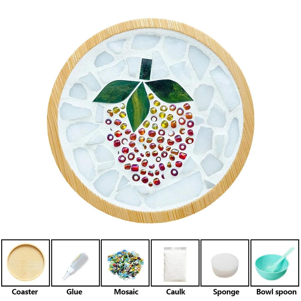 Heat-resistant Cup Mat Fruit/Animals Mosaic Coasters Handmade DIY Bamboo Mica Pad Creation Handicraft