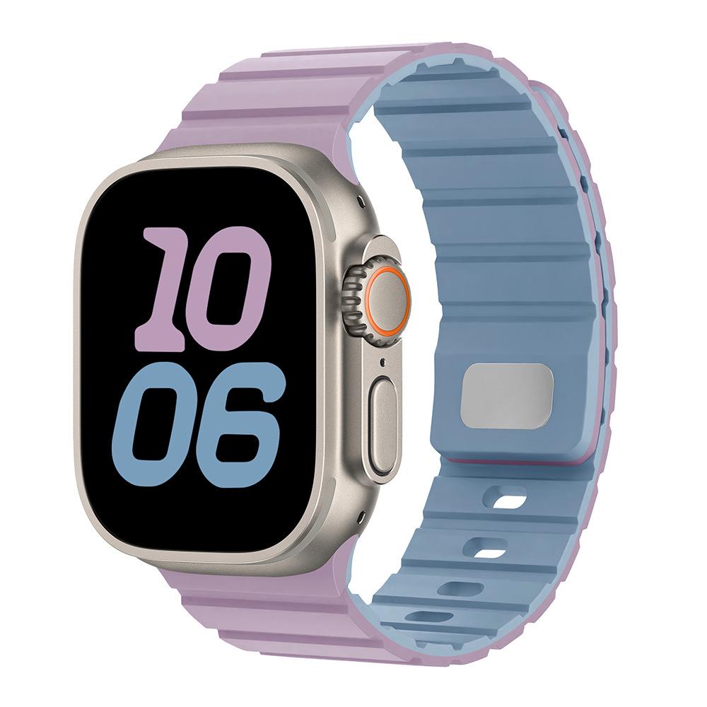 Apple S10 Saat için Uygun Silikon Kordon 42mm/46mm Mıknatıslı Emiş Ultra2 Silikon Erkek ve Kadın Kordonu