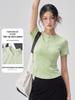 Women's Versatile Half-Zip Pilates Slimming Short Sleeve T-Shirt