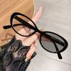 Fashionable Oval Frame Photochromic Myopia Glasses For Women And Men Trendy Learning Anti-Blue Light Eyeglasses 0 To -4.0